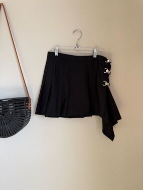Street Code Mini Black Pleated Skirt, Size Medium